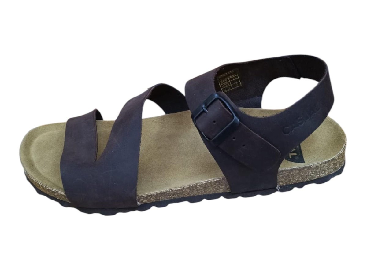 Sandalias de cuero bio moka – Modelo Confort 72601