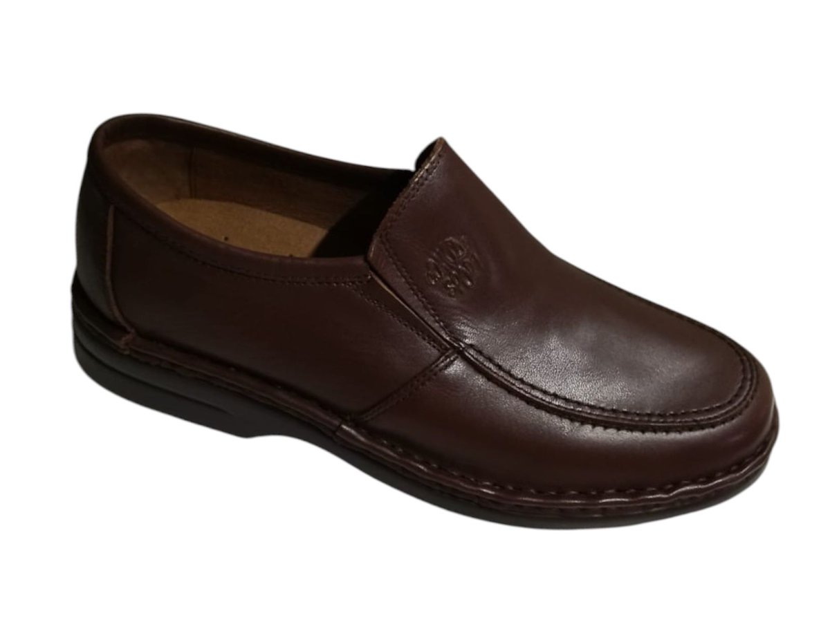 Mocasines de piel con elásticos para hombre – Modelo 6076 (Coñac) - Imagen 2