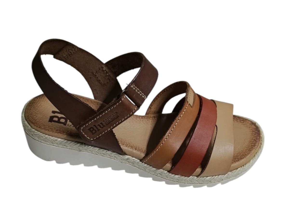 Sandalias de piel con suela de yute para mujer – Modelo Mediterráneo 2898 (Cuero Multi) - Imagen 2