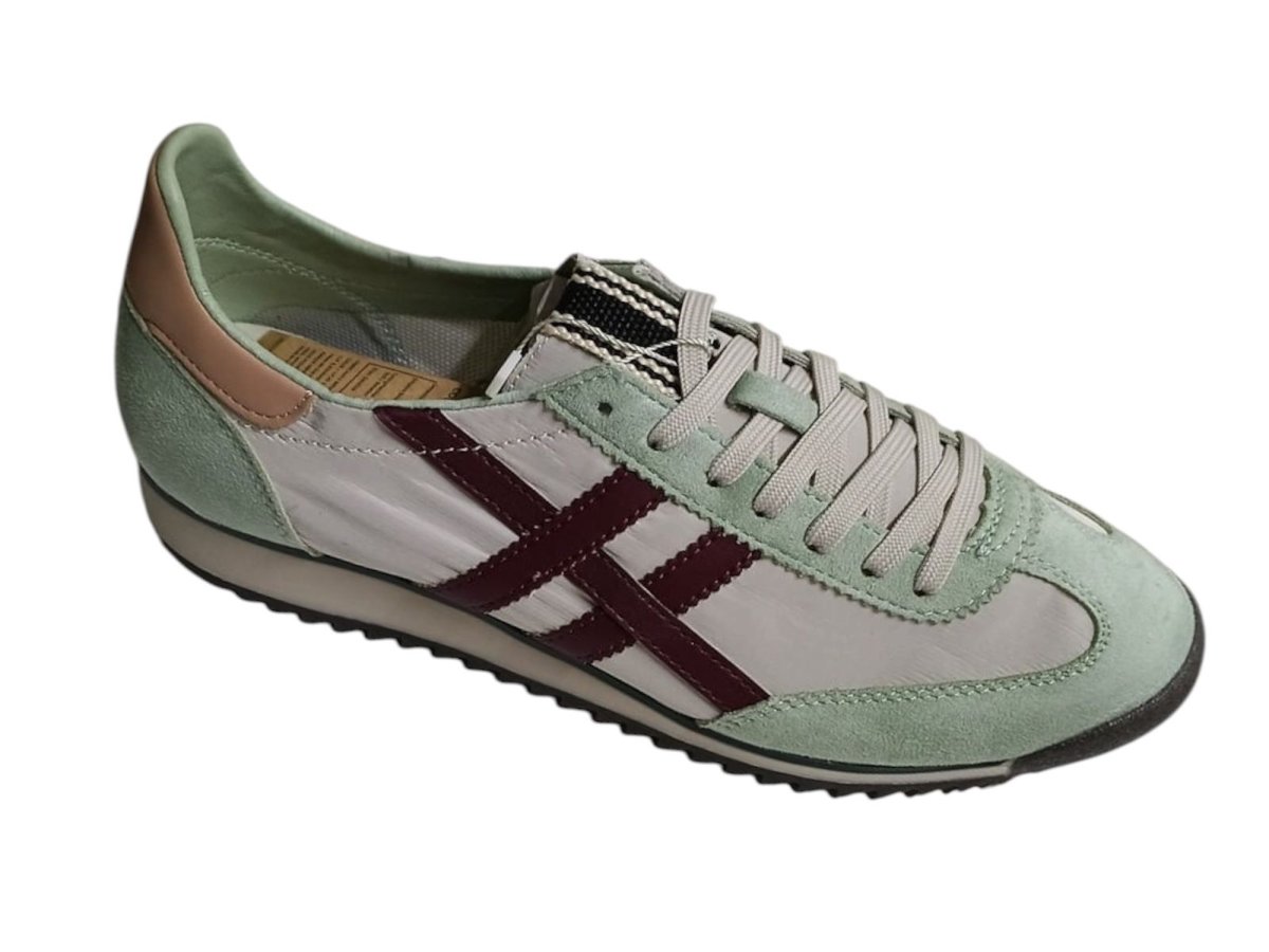 Zapatillas retro de ante para mujer – Modelo Vintage M6050 (Verde Menta/Granate) - Imagen 2