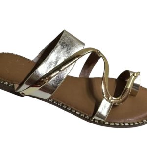 Sandalias planas doradas de dedo para mujer – Modelo H5089 (Oro)