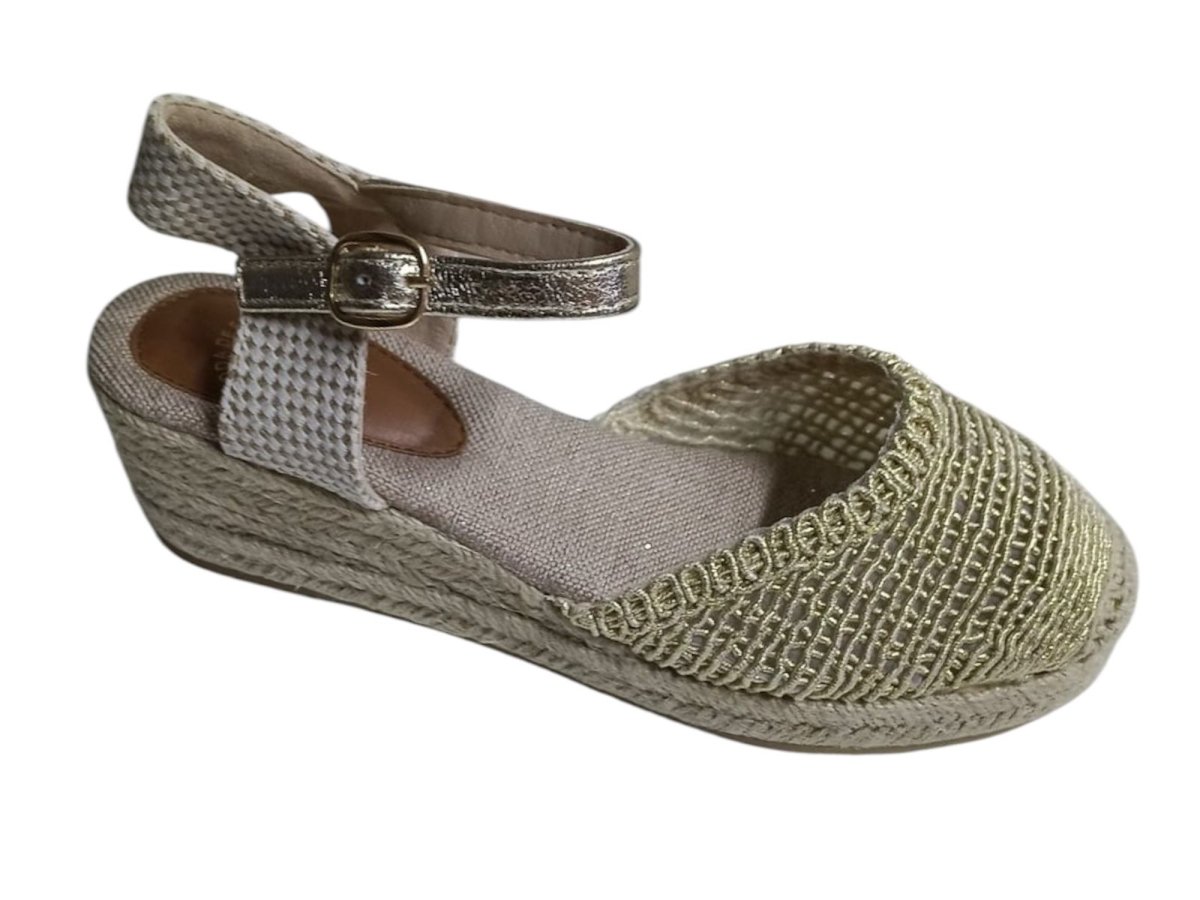 Alpargatas de cuña baja cerradas para mujer – Modelo H5101 (Oro) - Imagen 2