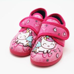 Zapatilla casa niña rosa unicornio