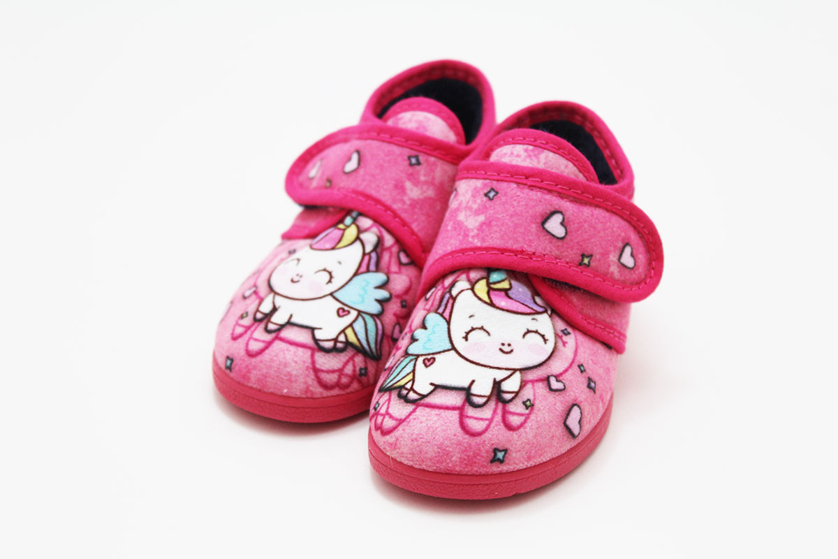 Zapatilla casa niña rosa unicornio