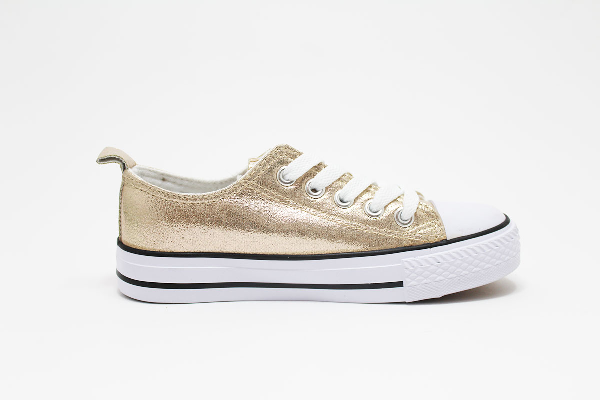 Zapatillas metalizadas con cordones y puntera niña - Imagen 6