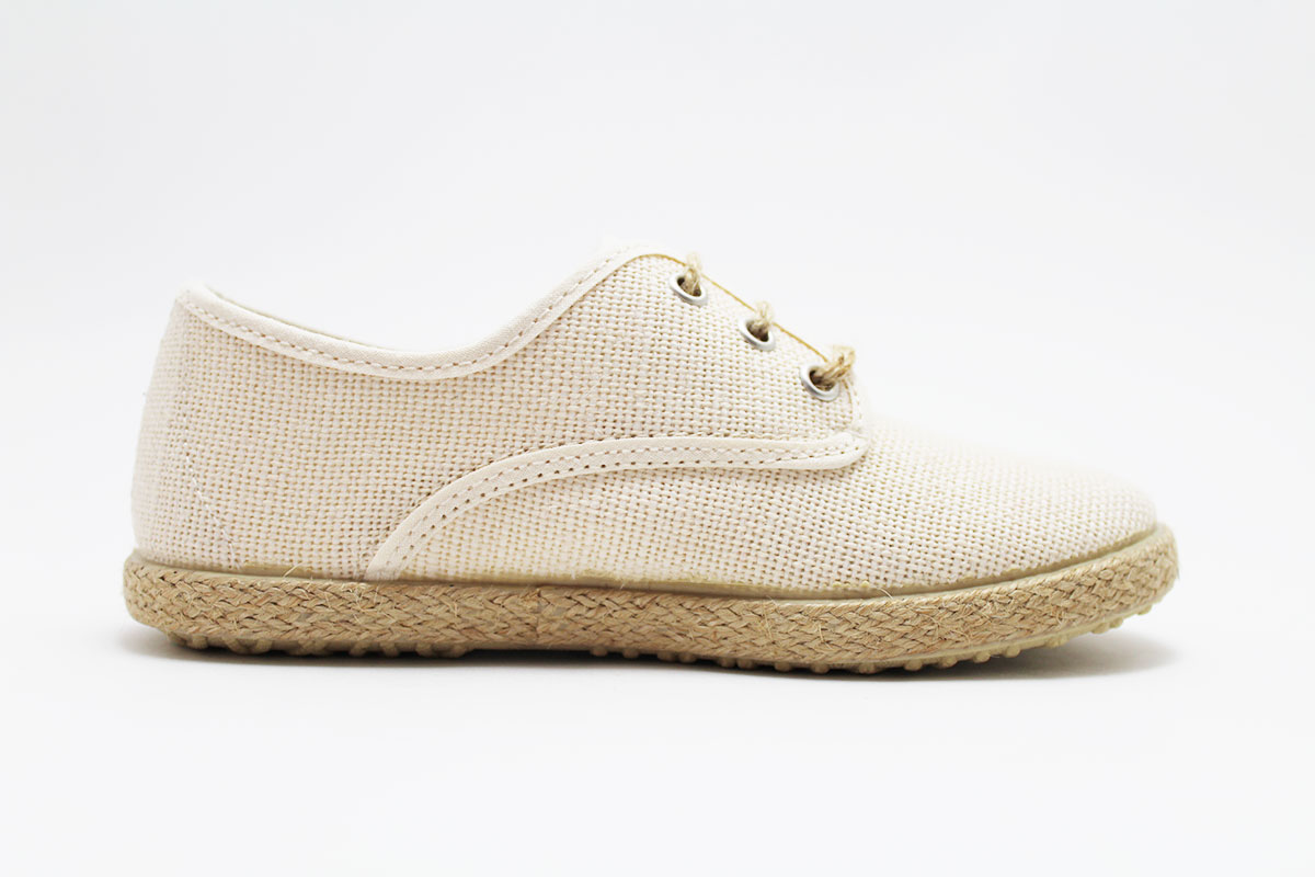 Zapato blucher cordones lino esparto niño - Imagen 6