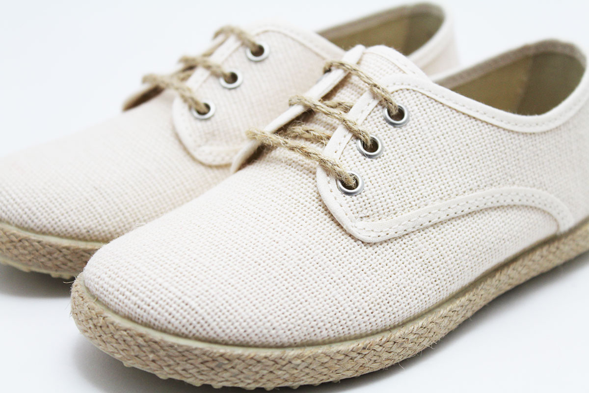 Zapato blucher cordones lino esparto niño - Imagen 7