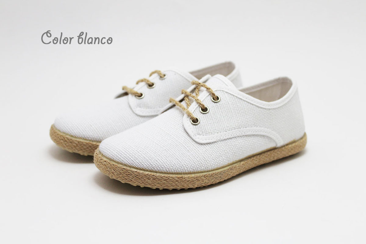 Zapato blucher cordones lino esparto niño - Imagen 8