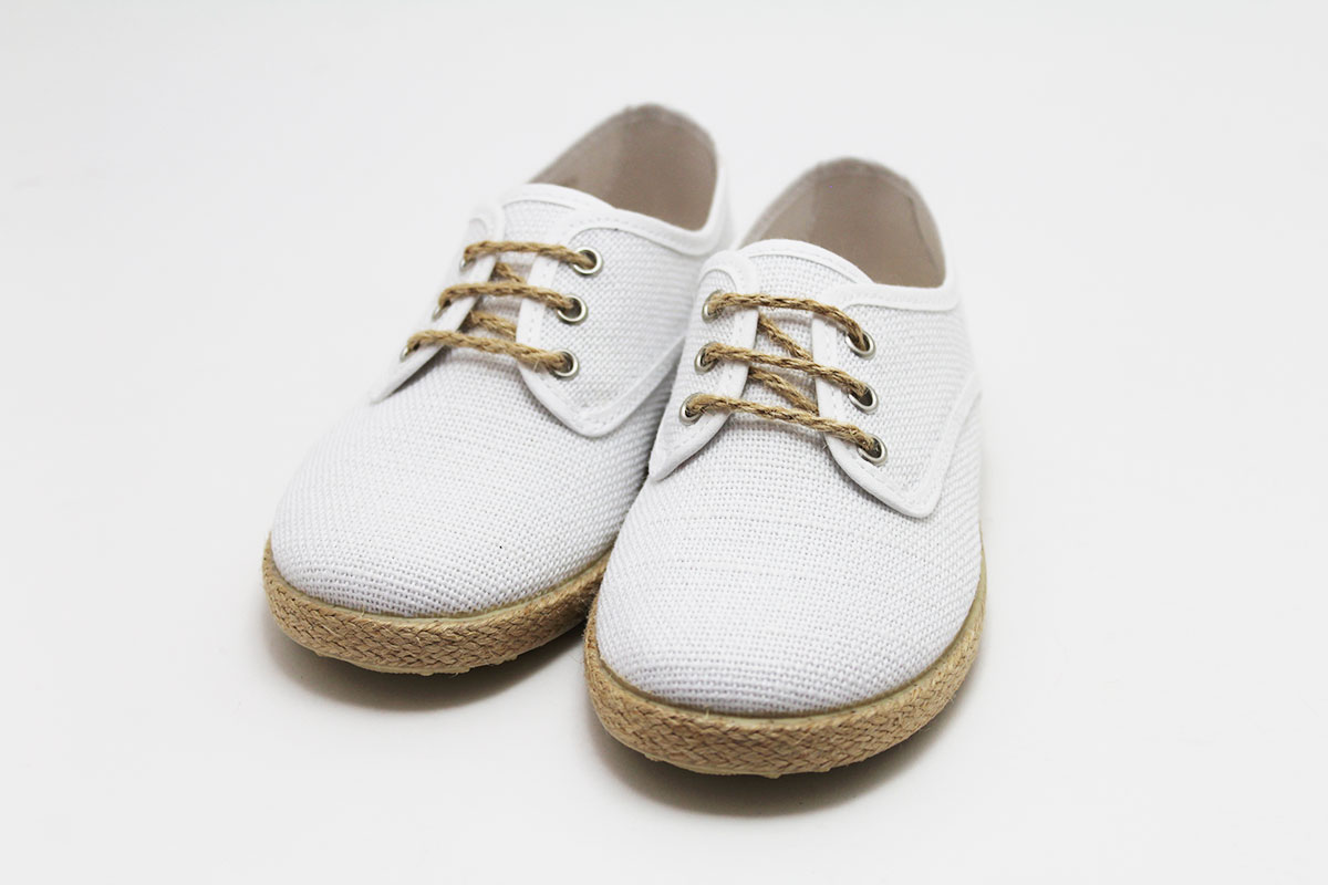 Zapato blucher cordones lino esparto niño - Imagen 9