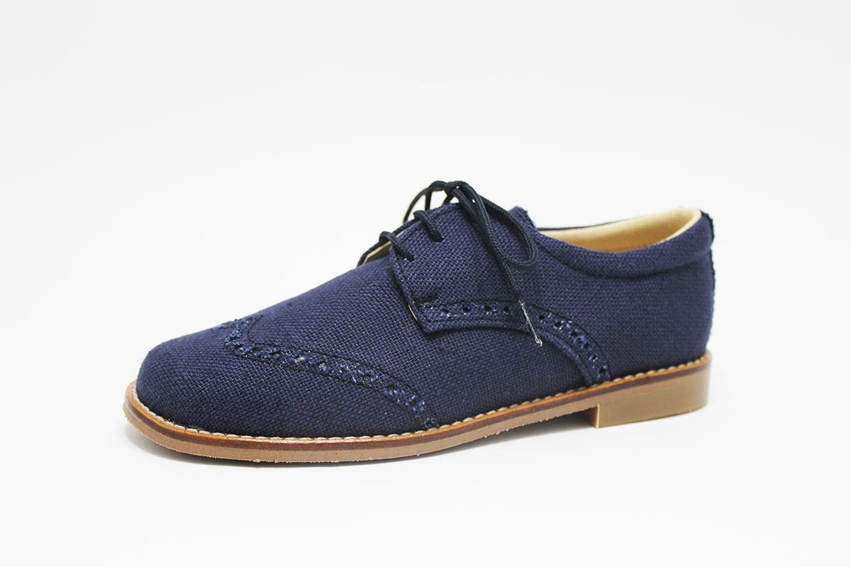 Zapato blucher niño lino comunión picados - Imagen 4