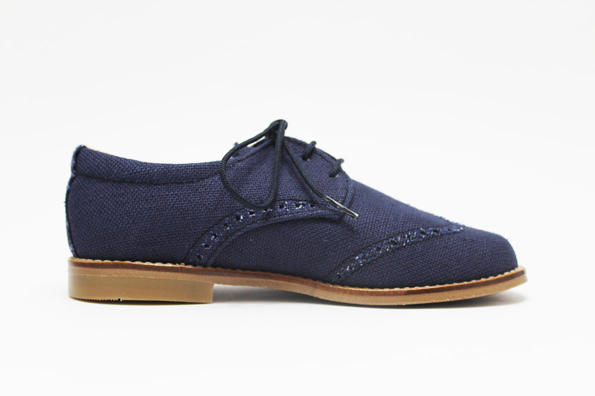 Zapato blucher niño lino comunión picados - Imagen 6