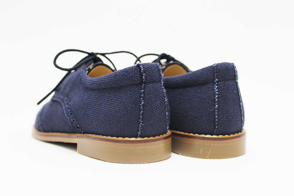 Zapato blucher niño lino comunión picados - Imagen 7