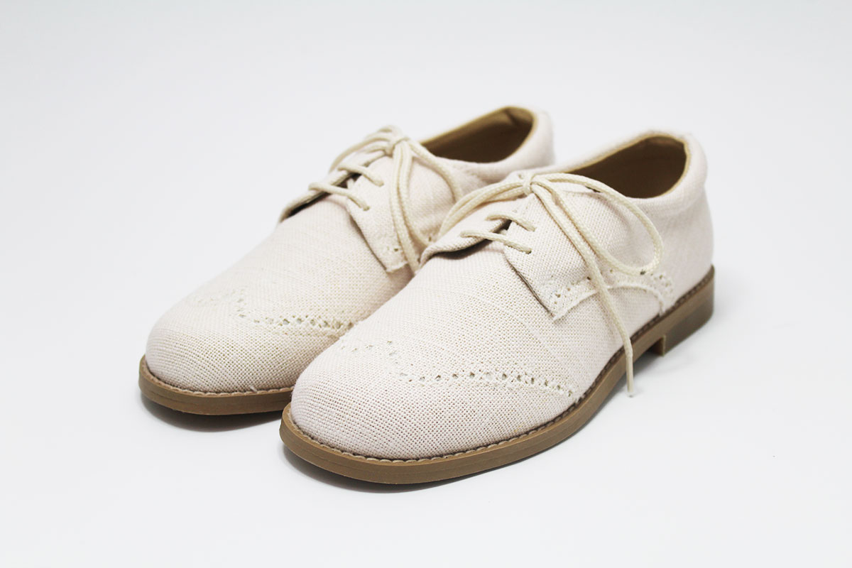 Zapato blucher niño lino comunión picados - Imagen 9