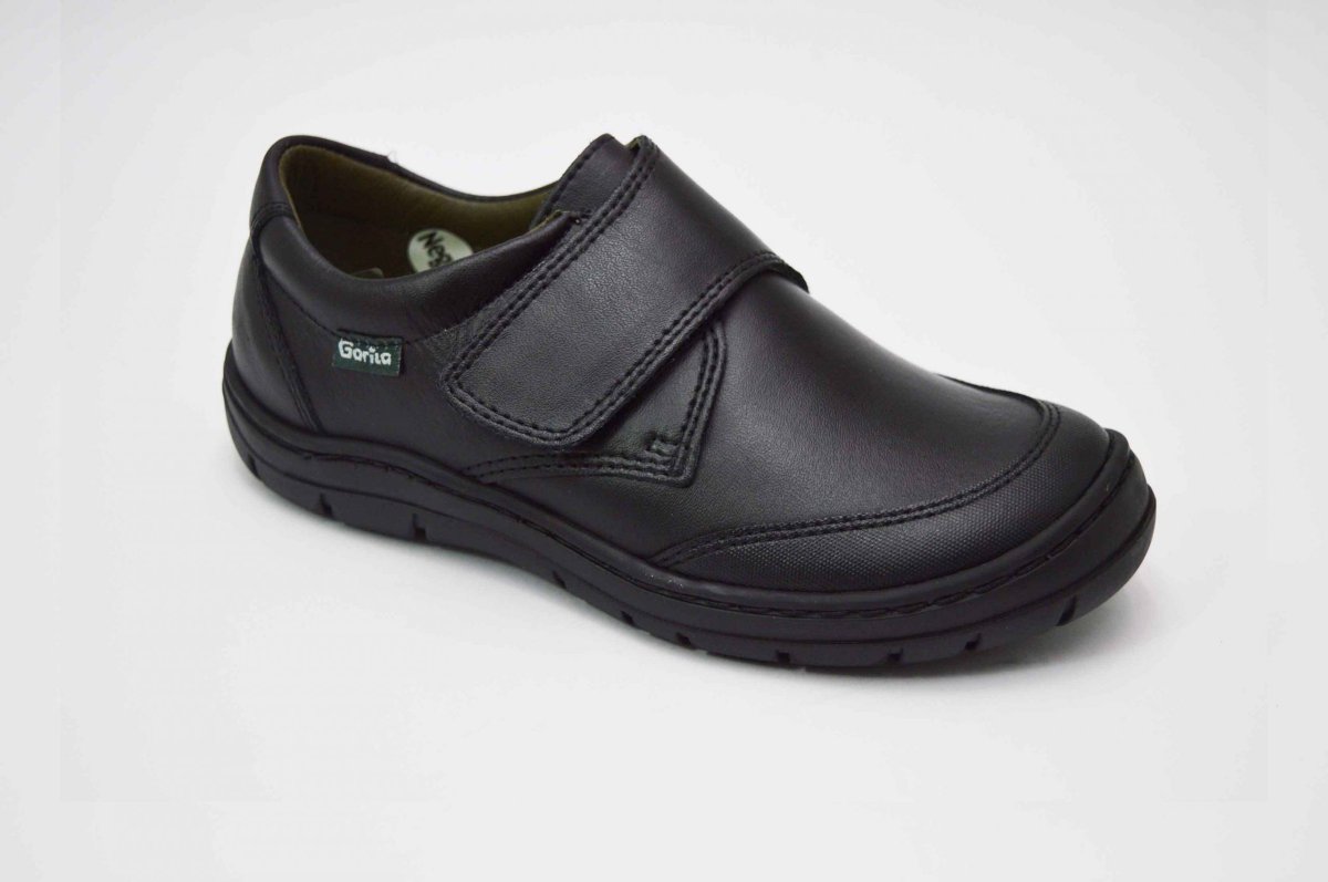 Zapato colegial negro niño con puntera reforzada Gorila