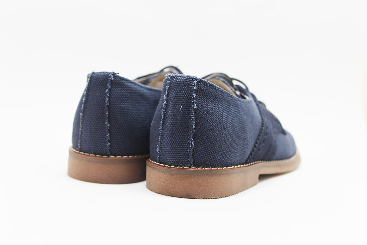 Zapato comunión niño lino combinado azul marino - Imagen 6