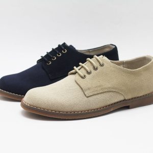 Zapato comunión niño lino y serraje combinado