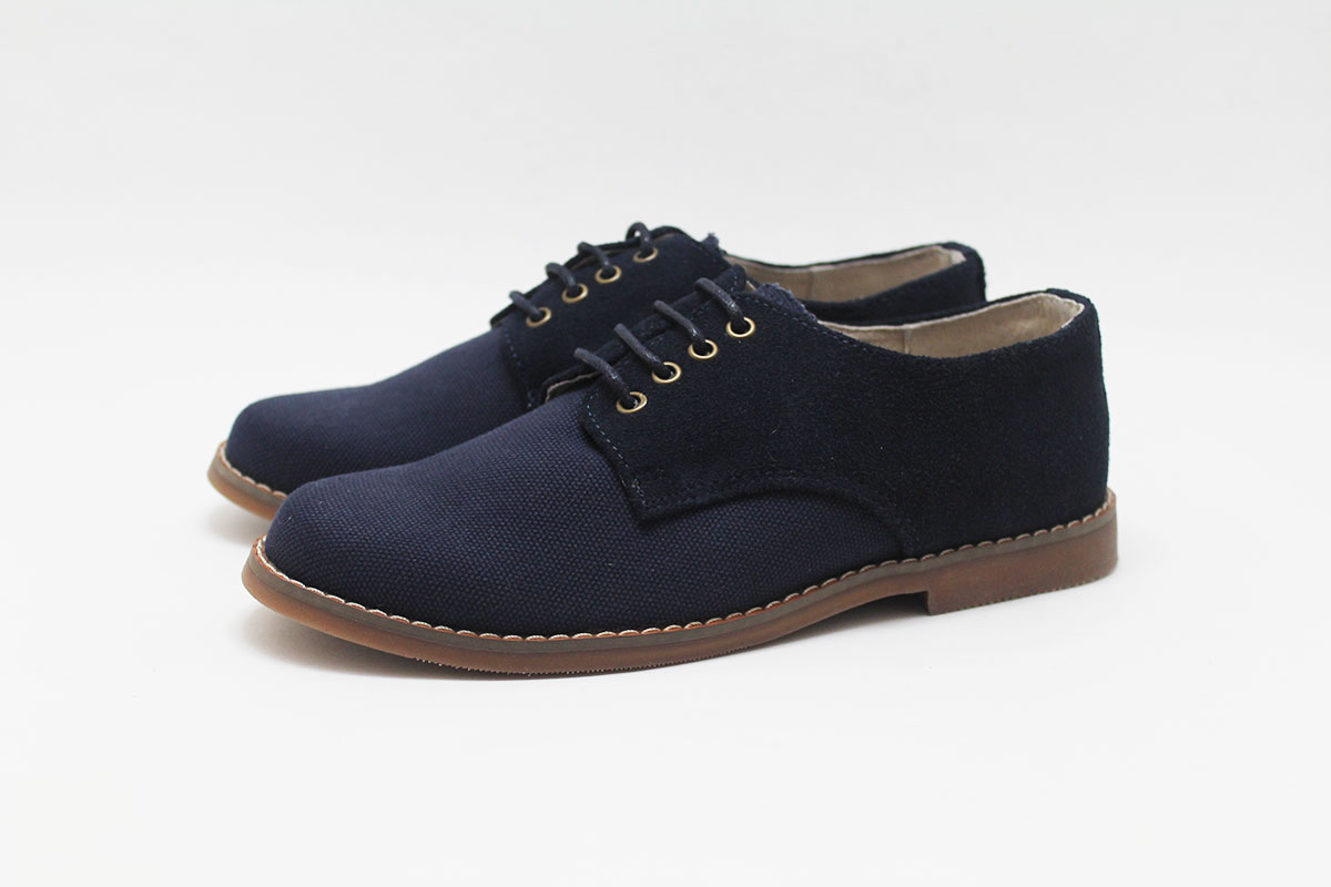 Zapato comunión niño lino y serraje combinado - Imagen 8