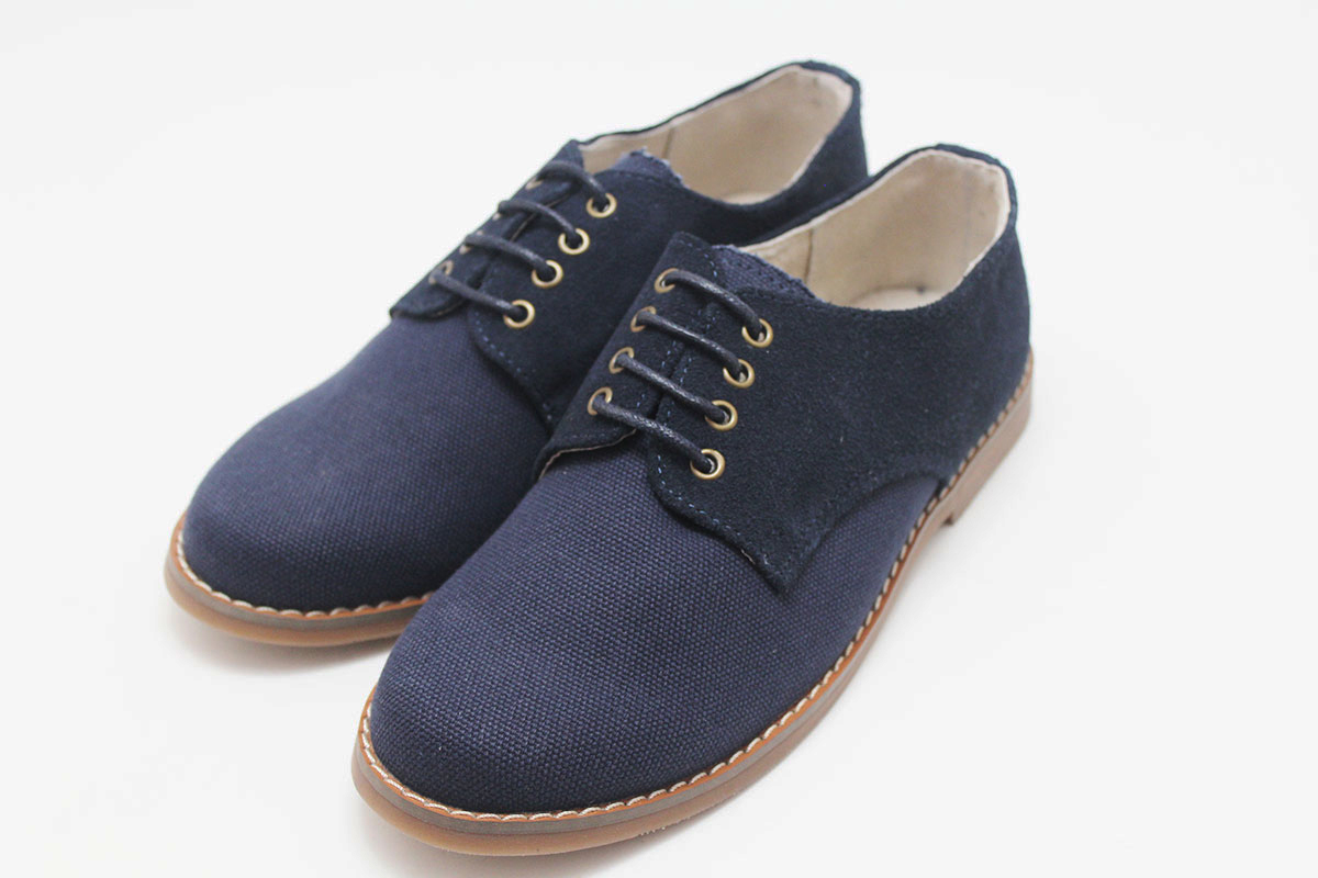 Zapato comunión niño lino y serraje combinado - Imagen 9