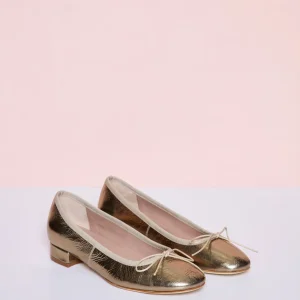 Bailarina Tacón Metalizada Plata Cobre
