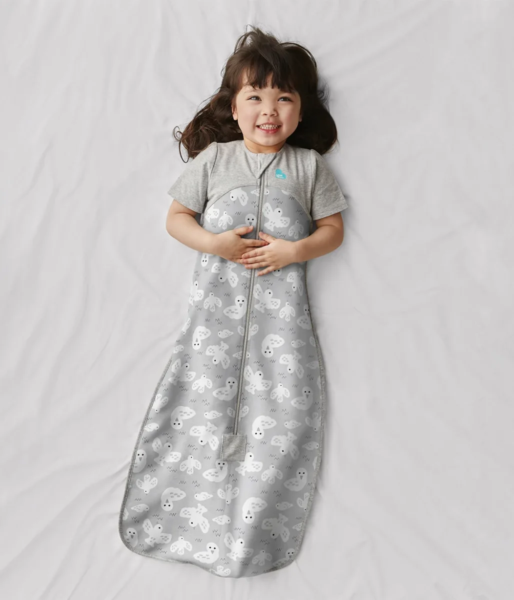 Saco de Dormir Manga Corta 1.5 TOG Algodón Orgánico Palomas Grises