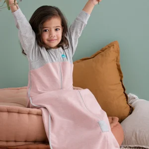 Saco de dormir manga larga 1.0 TOG algodón orgánico Rosa