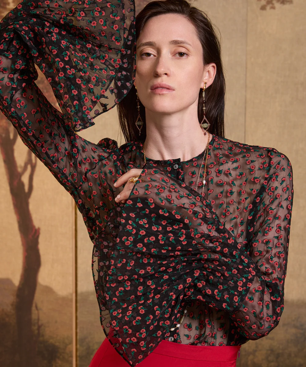Camisa Amapolas Volantes - Imagen 2