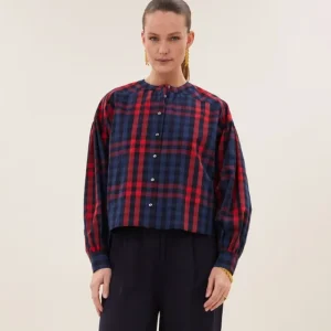 Ella Red Check Blouse