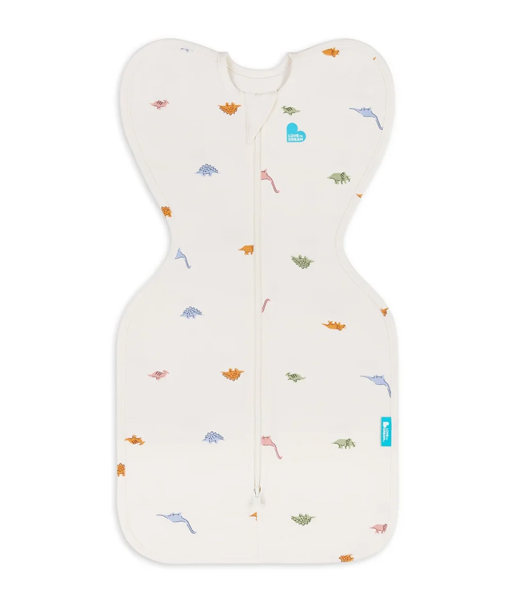 Swaddle Up™ 1.0 TOG de algodón color crema Dino Snore - Imagen 3