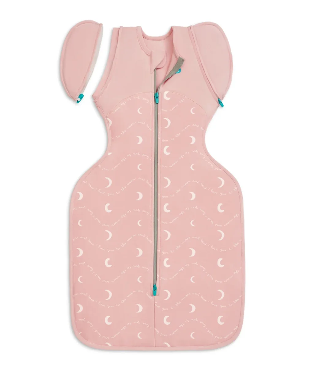 Swaddle Up™ Bolso de transición 1.5 TOG Algodón Luna y espalda rosa polvoriento - Imagen 3