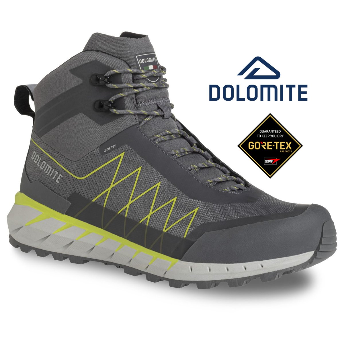 BOTAS CRODA NERA HI GTX Color Gunmetal Grey/lime Green