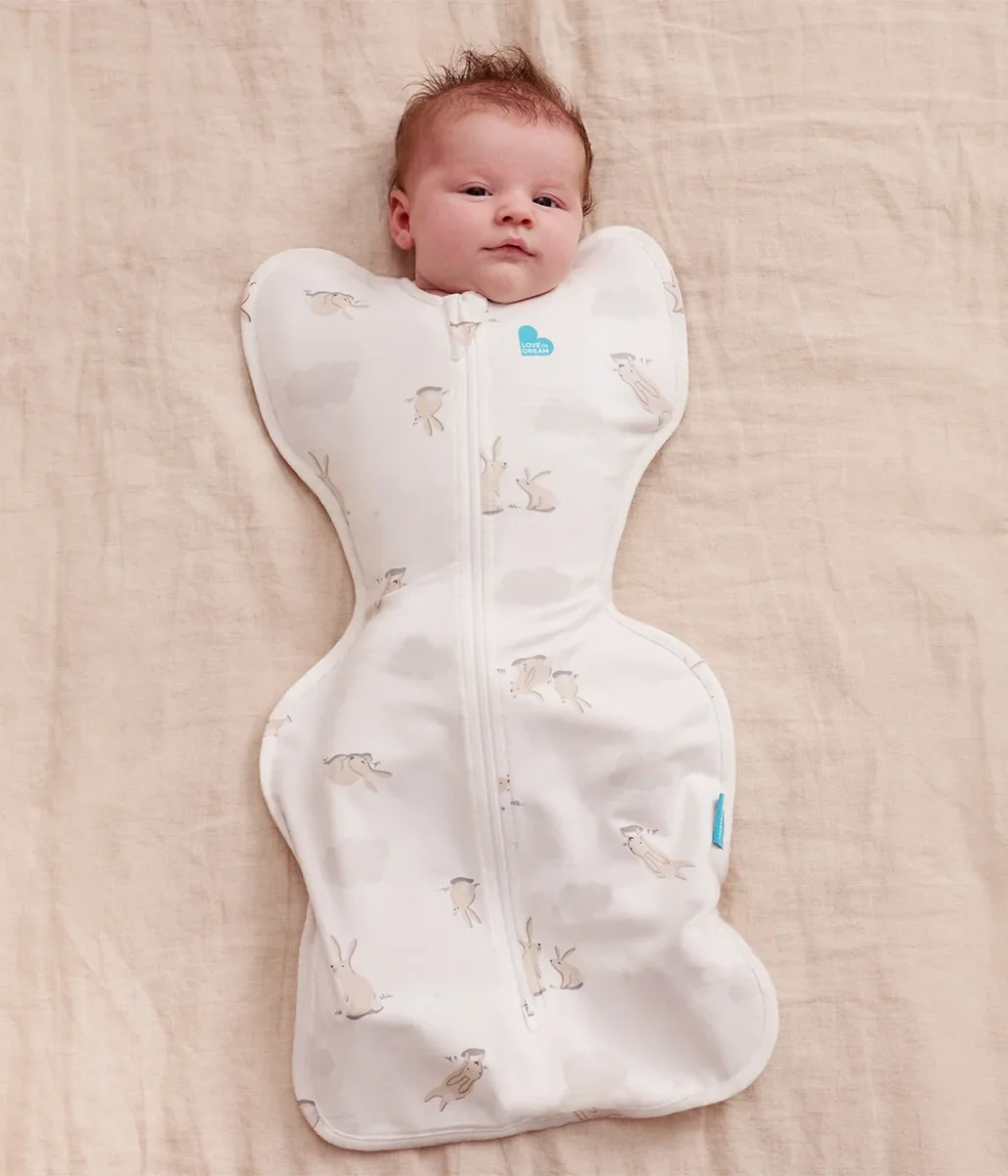 Swaddle Up™ Pucksack 1.0 TOG Baumwolle Weiß Wolken Häschen