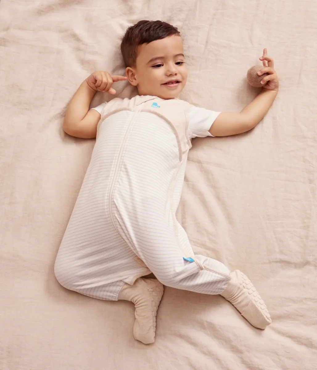 Pelele de dormir sin mangas 0.2 TOG algodón beige Rayas marineras - Imagen 6