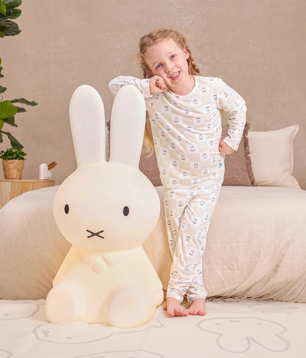 Pijama infantil manga larga de viscosa de bambú Abedul Miffy a cuadros - Imagen 5