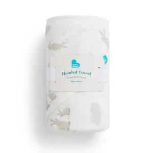 Toalla Con Capucha De Muselina Blanco Nube Conejito