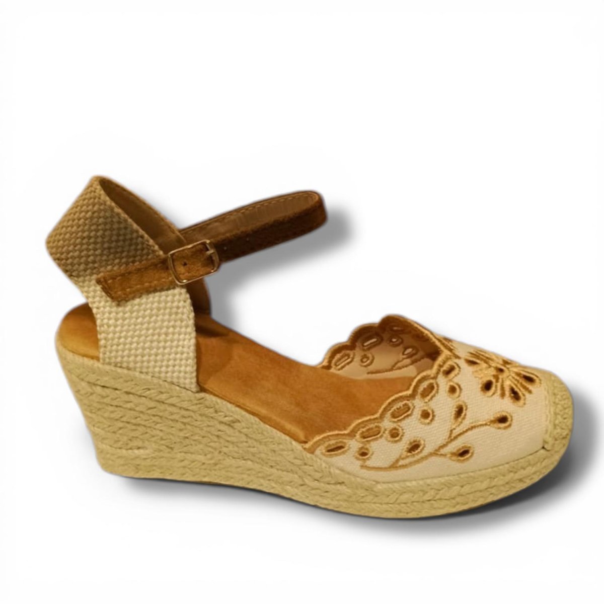 Valenciana Cuña Señora de color beige KK-993 – Elegancia Artesanal y Comodidad Natural con Estilo Mediterráneo - Imagen 2