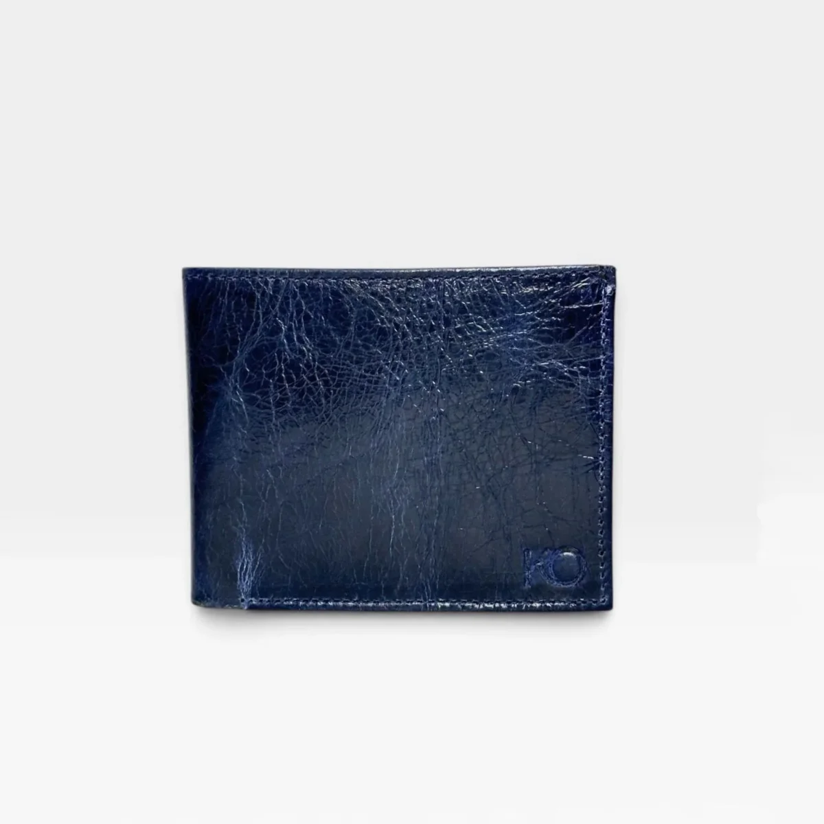 Billetera Hombre Cuero Azul Traslúcido Bordado RFID - Imagen 2