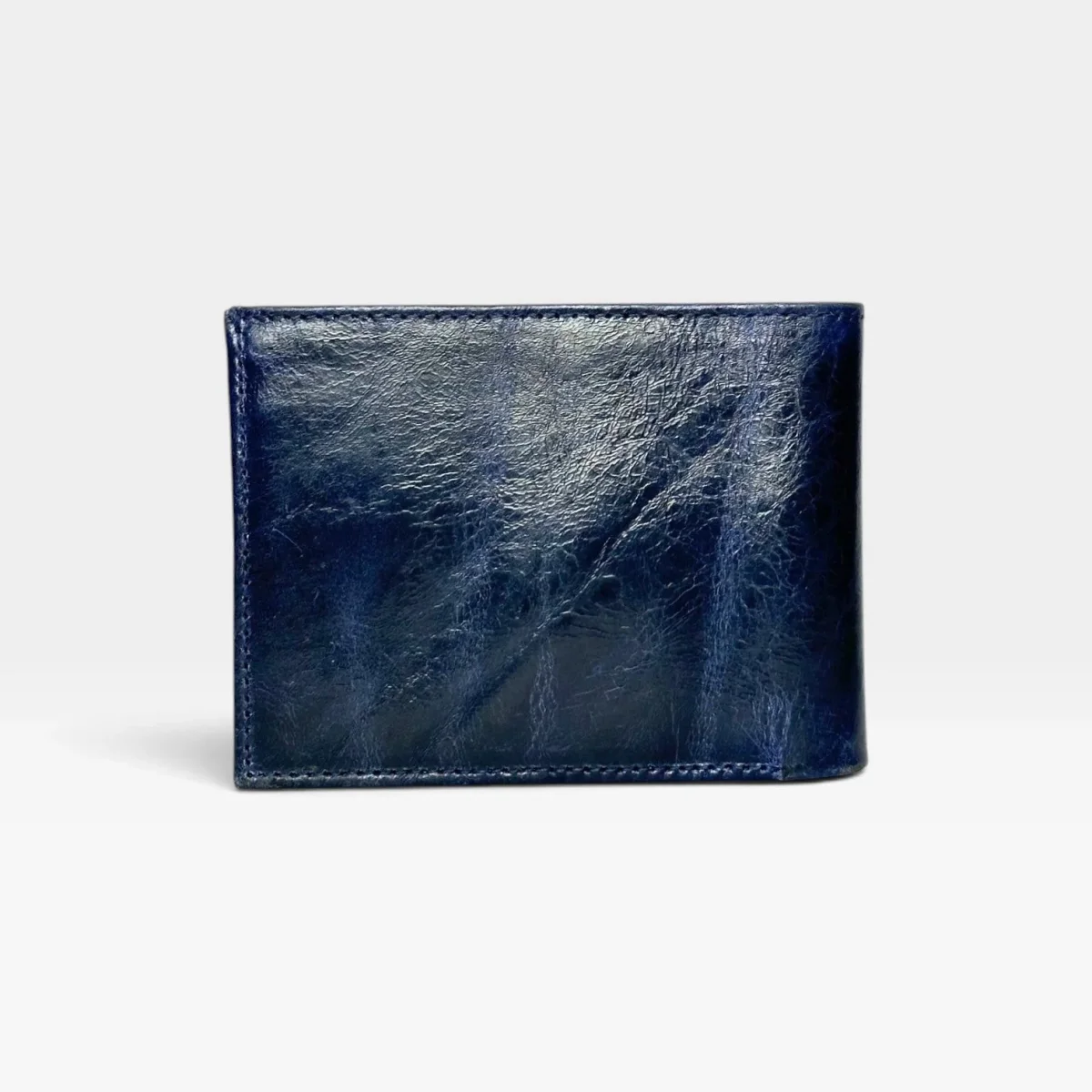 Billetera Hombre Cuero Azul Traslúcido Bordado RFID - Imagen 5