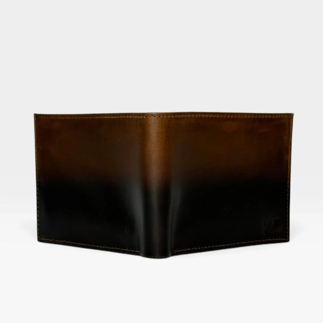 Billetera Hombre Cuero Vacuno Difuminado Café a Negro con RFID - Imagen 4