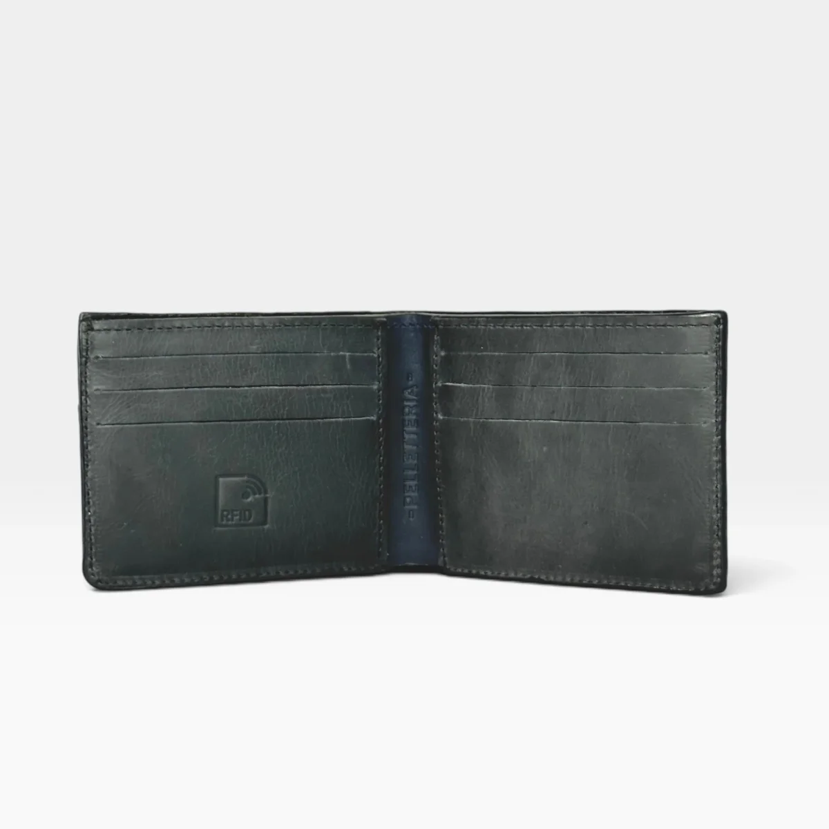 Billetera Hombre Cuero Café Arizona Tinte Borde RFID - Imagen 3