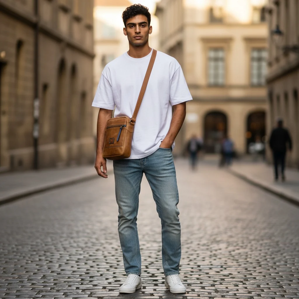 Bolso Manos Libres Cruzado en Cuero Genuino para Hombre — Diseño Minimalista - Imagen 4