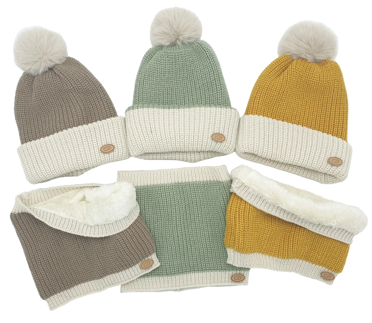 Conjunto de gorro y cuello de canalé bicolor- Monnuage - Imagen 3