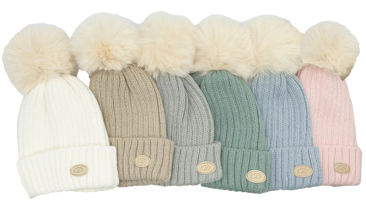 Gorro liso con pompón de pelo natural- Monnuage - Imagen 4