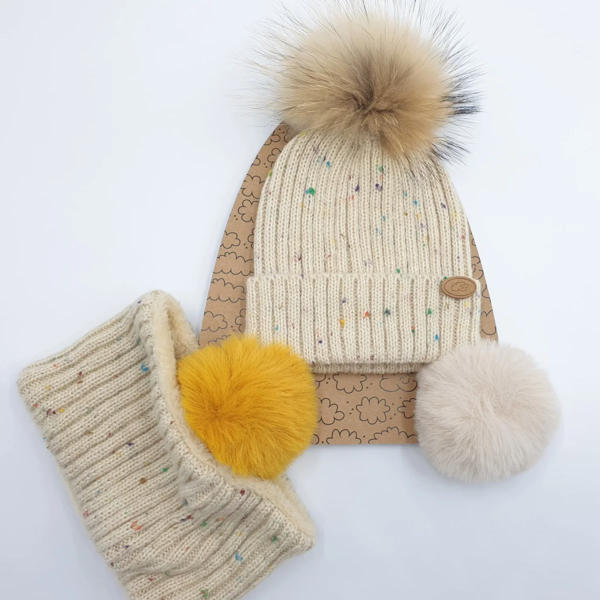 Gorro canalé jaspeado con pompones intercambiables - MONNUAGE - Imagen 2