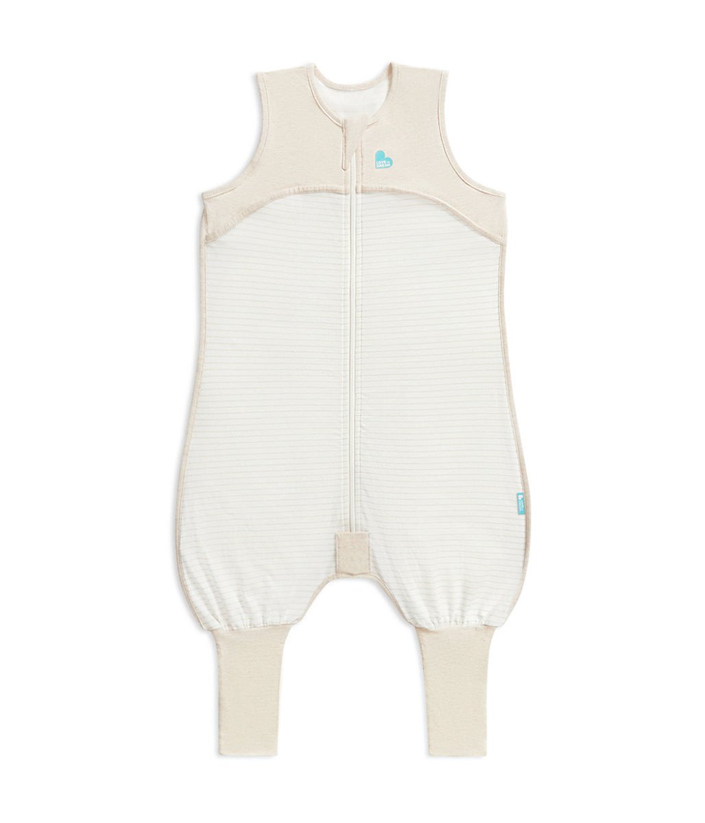 Pelele de dormir sin mangas 0.2 TOG algodón beige Rayas marineras - Imagen 3