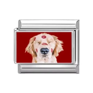 Charm perro con besitos para pulsera italiana 9mm