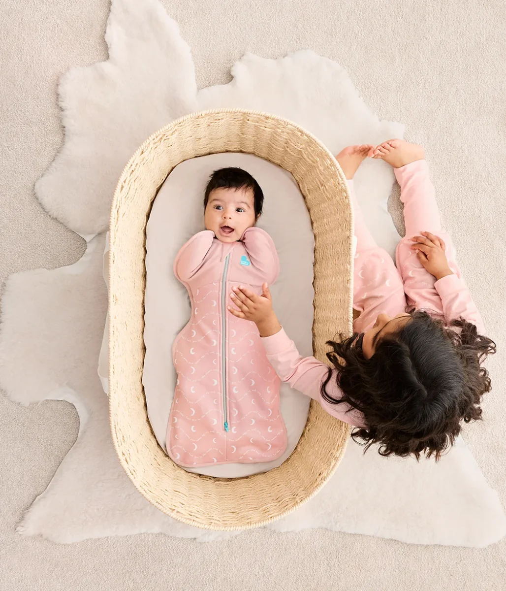 Swaddle Up™ 1.5 TOG Algodón Luna y espalda rosa polvoriento - Imagen 2