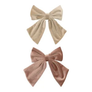 Lazos Terciopelo Rosa y Beige AGNES - MIMI & LULA