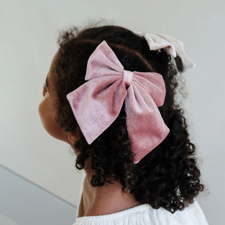 Lazos Terciopelo Rosa y Beige AGNES - MIMI & LULA - Imagen 8
