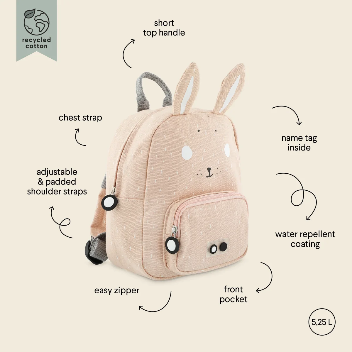 Mochila de animales Pequeña Conejo- TRIXIE - Imagen 6