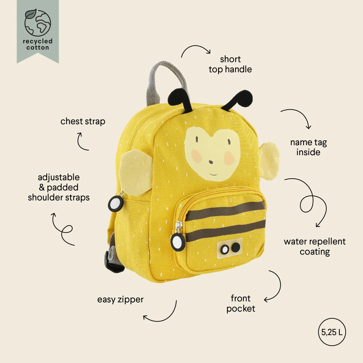 Mochila de animales Pequeña Abeja- TRIXIE - Imagen 7